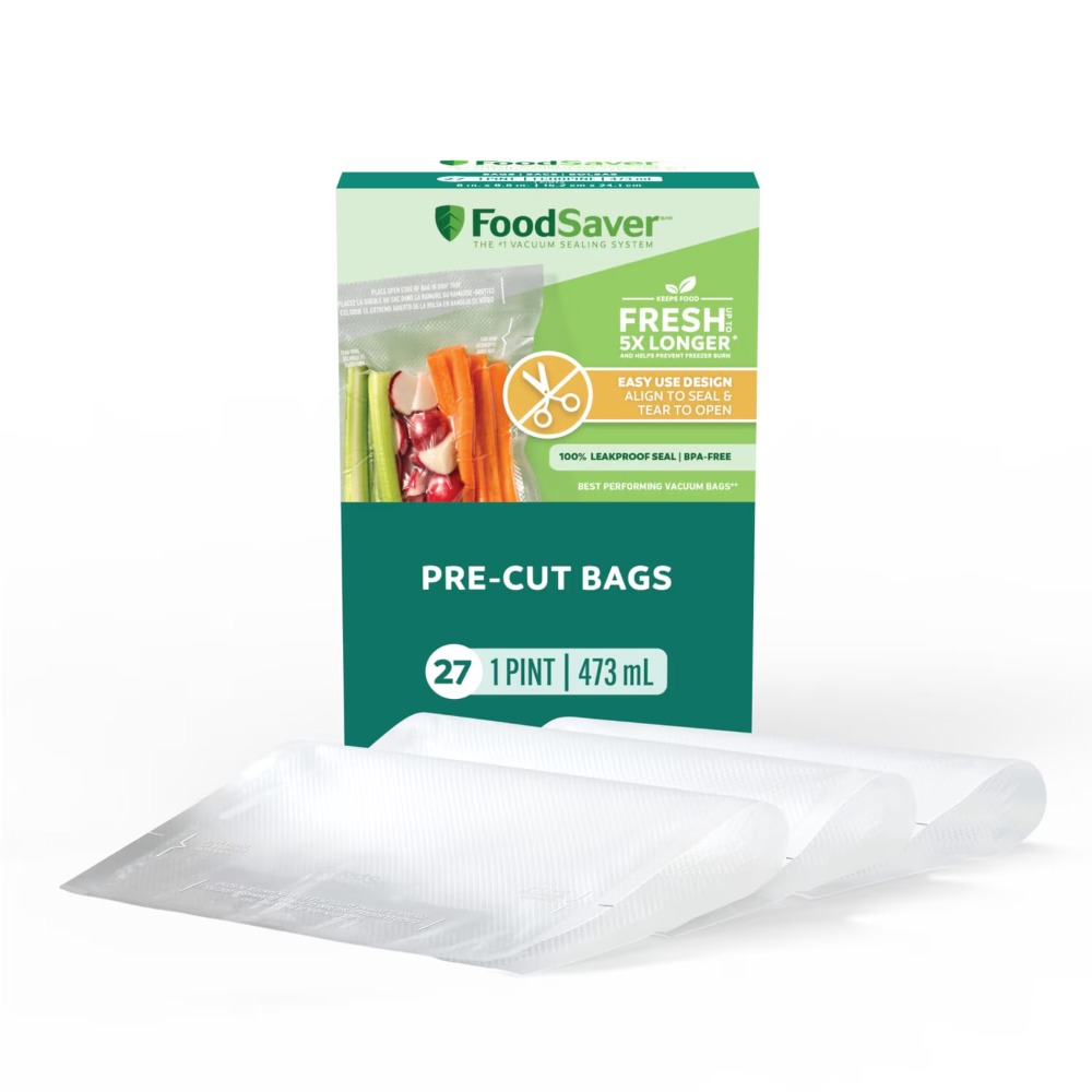 Meal Prep Cutting - FoodSaver Pint Vacuum Seal Bags, 27