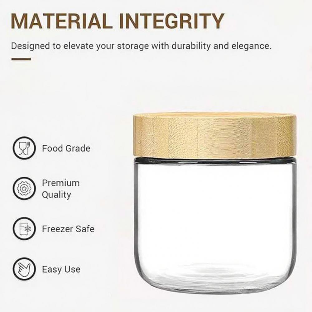 Meal Prep Jars With Lids - Kitchen Storage Jars Airtight Glass Jar