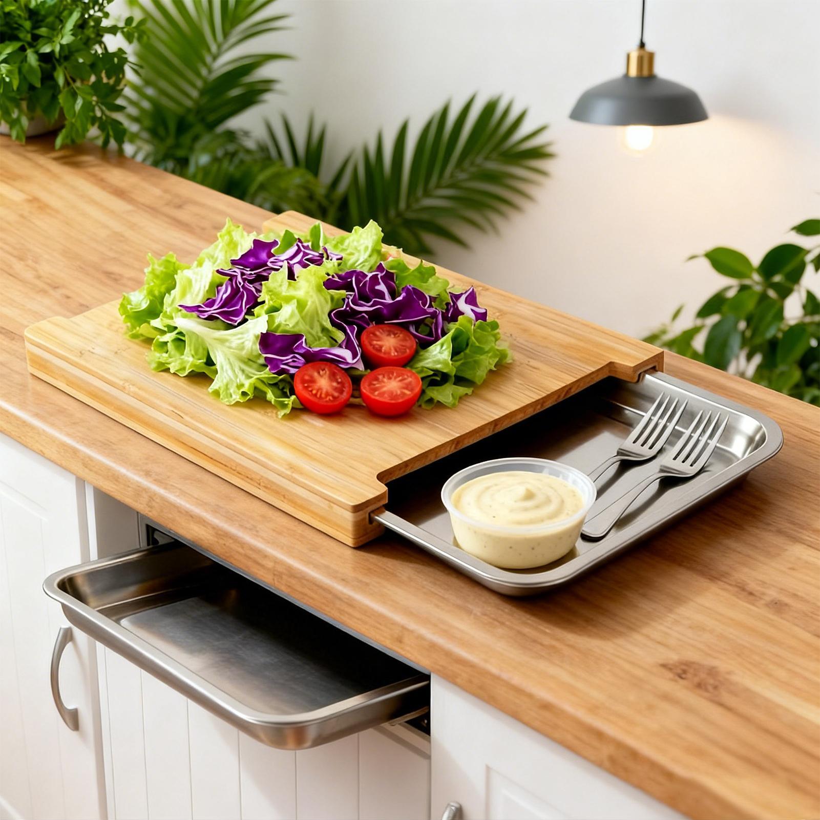 Meal Prep Cutting - Wood Cutting Boards For Kitchen Non-Slip