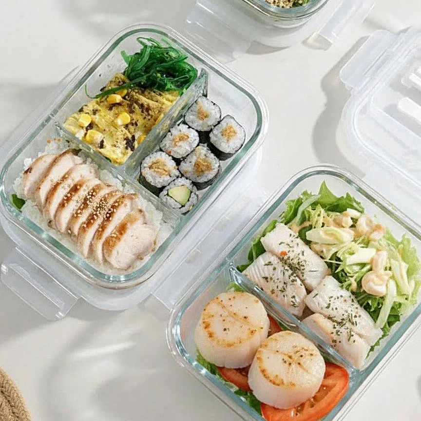 Meal Prep Jars With Lids - Glass Food Storage Container With Lid,