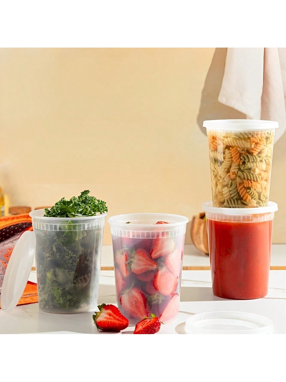 24Pack 32oz Deli Containers wi - огляд і ціна Meal Prep Jars With Lids