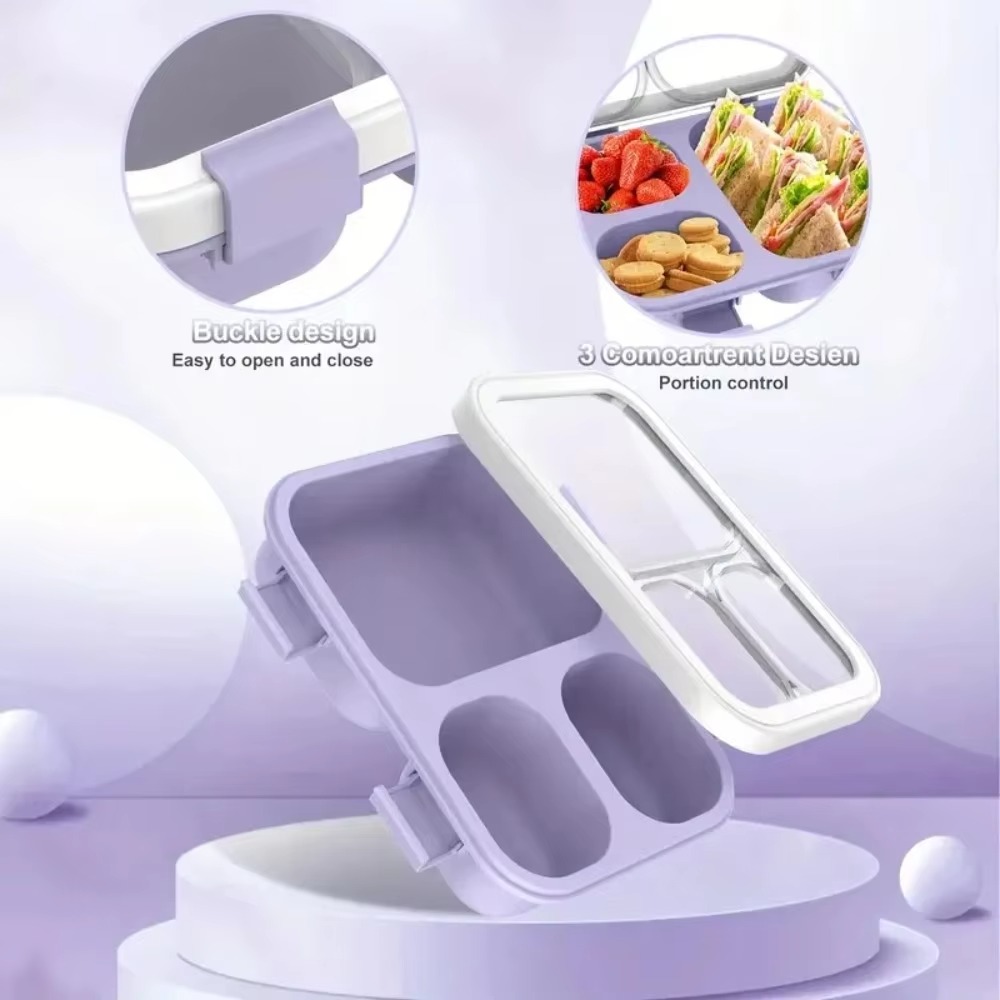 Lunch Box with Lids 3 Compartm - огляд і ціна Meal Prep Jars With Lids