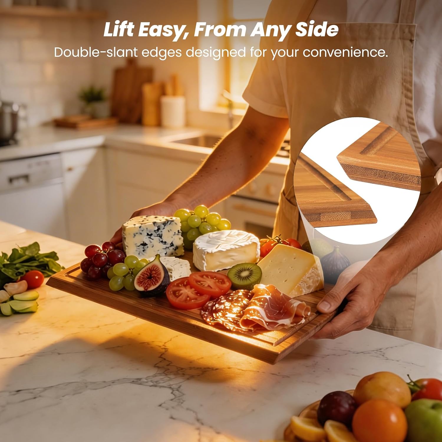 Bamboo Cutting Board Set With  - огляд і ціна Meal Prep Cutting