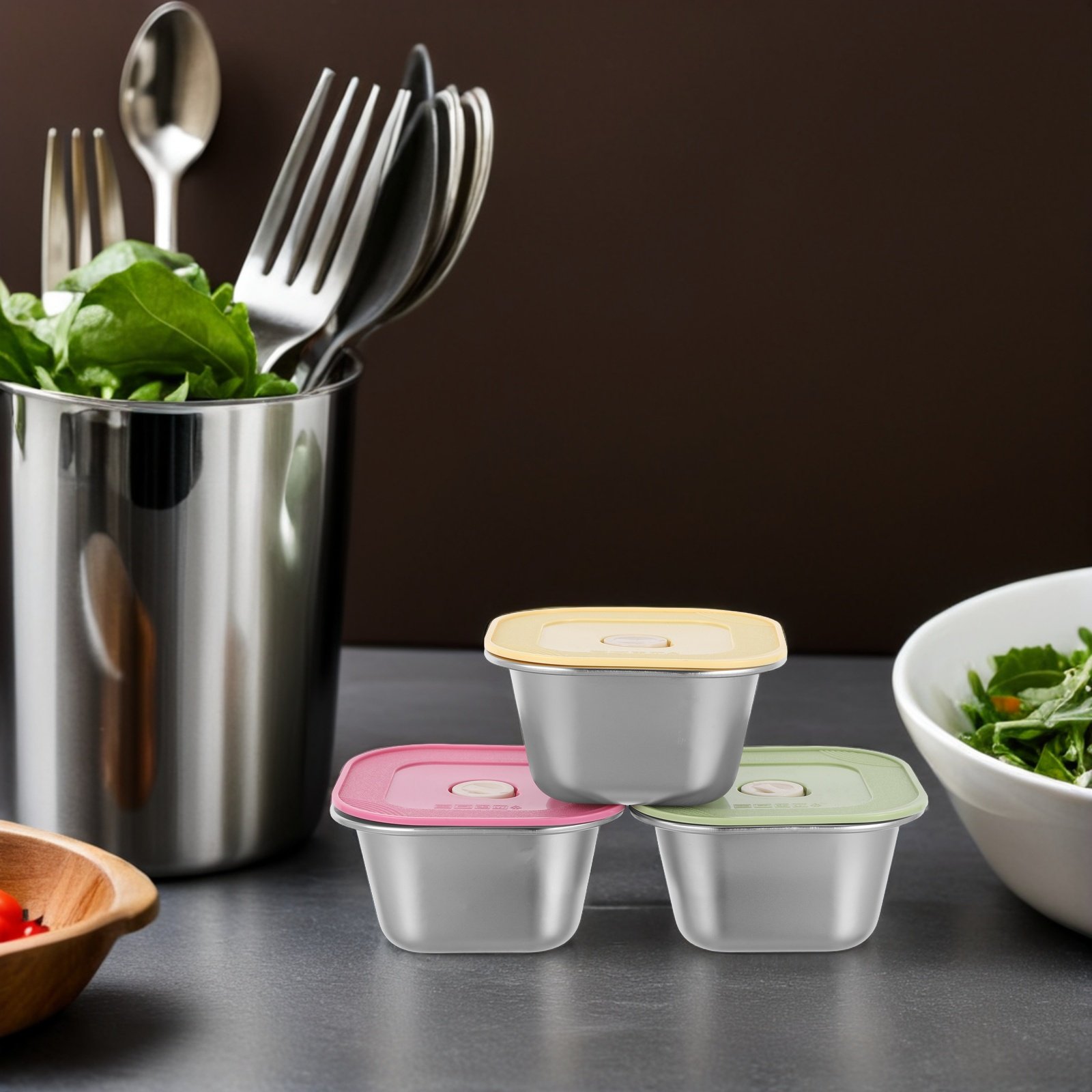 3Pcs Stainless Steel Snack Con - огляд і ціна Meal Prep Box