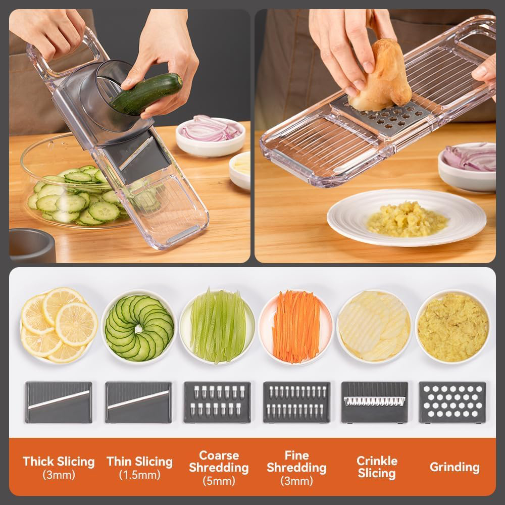 LMETJMA 6 in 1 Multifunctional - огляд і ціна Mandoline Slicer Guard