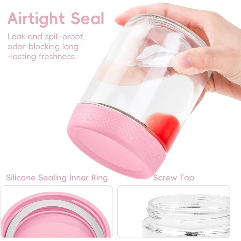 SOFT-Glass Jars With Airtight  - огляд і ціна Meal Prep Jars With Lids