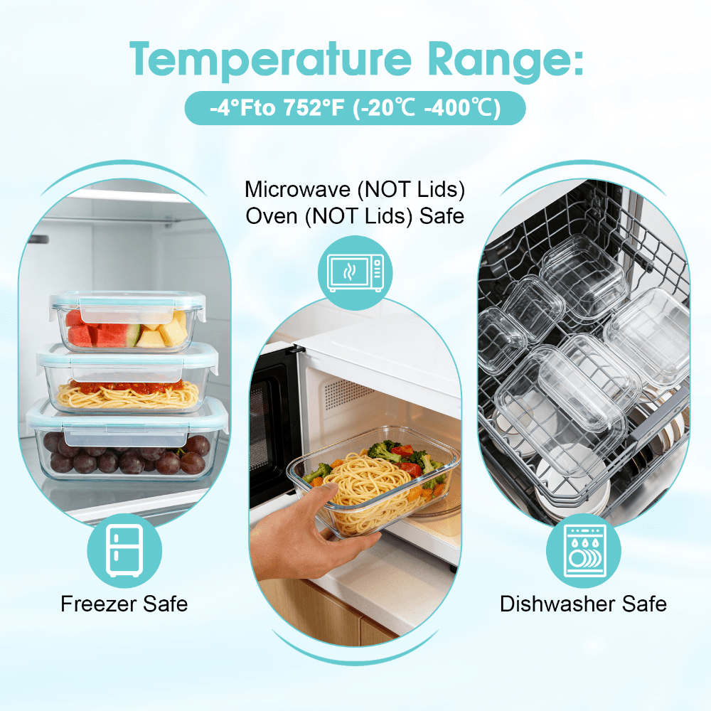Glass Food Storage Containers  - огляд і ціна Meal Prep Oven Safe Containers