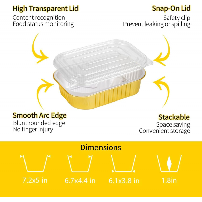 【20-Count 750ml Gold Pans】Reus - огляд і ціна Meal Prep Oven Safe Containers