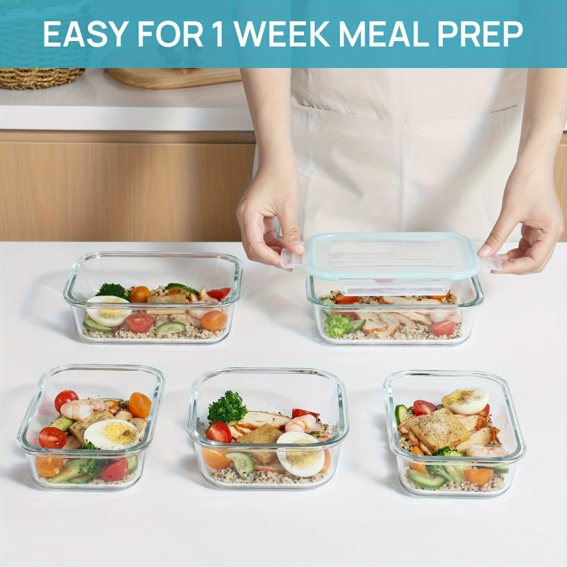 8Pcs Sealed Glass Food Storage - огляд і ціна Meal Prep Oven Safe Containers