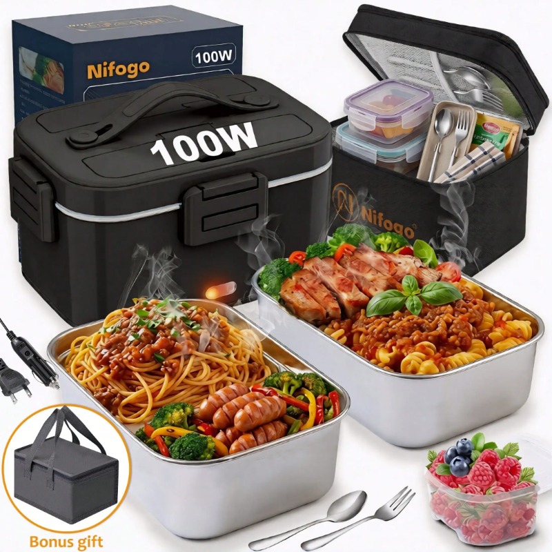100W Electric Heated Lunch Box - огляд і ціна Stainless Bento Box