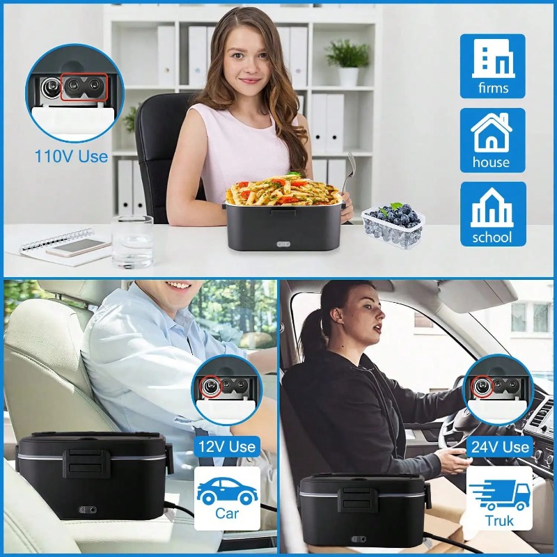 100W Electric Heated Lunch Box - огляд і ціна Stainless Bento Box