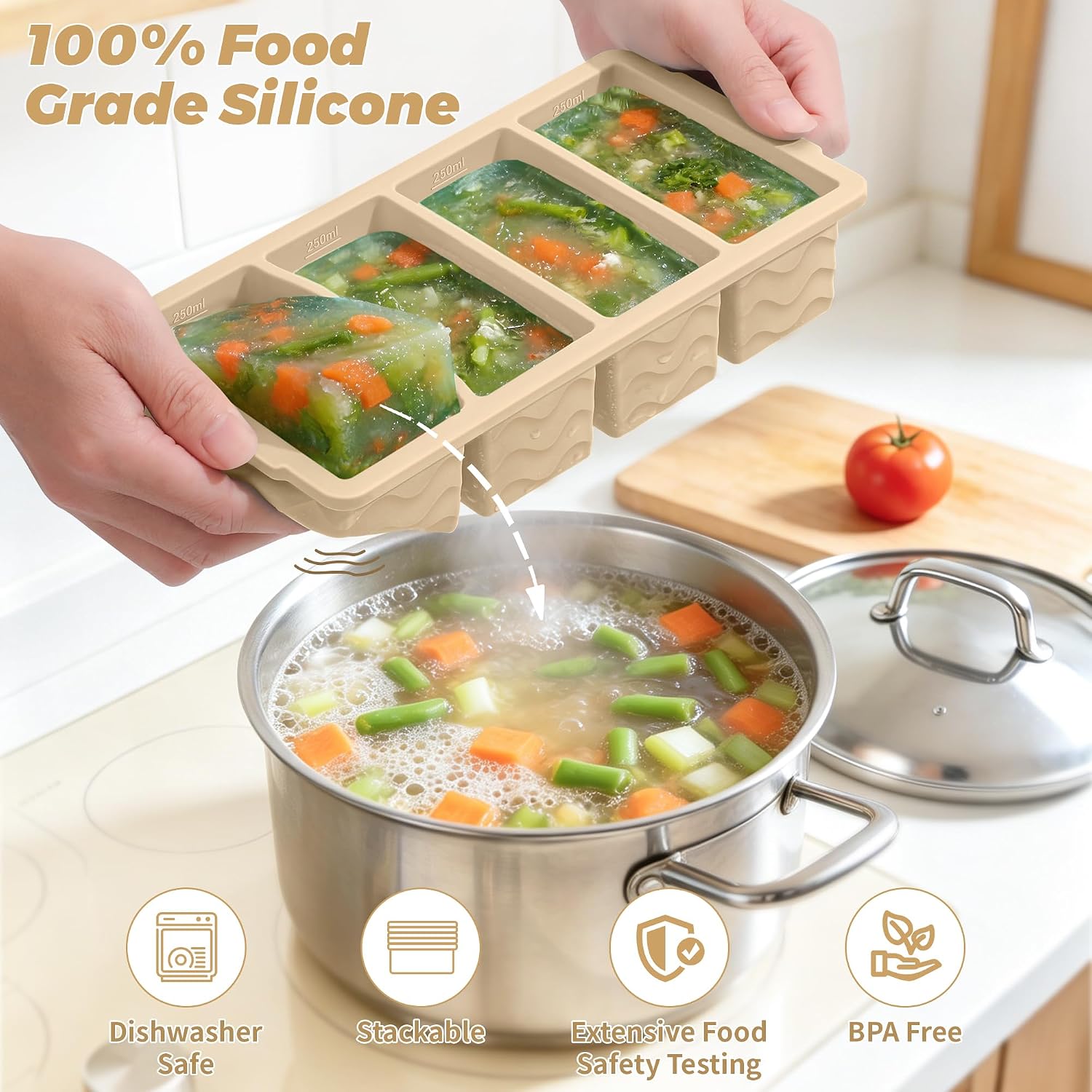 Silicone Freezer Mold with Lid - огляд і ціна Meal Prep Oven Safe Containers