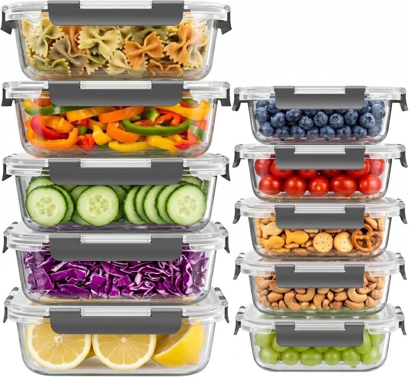 10 Sets Glass Food Storage Con - огляд і ціна Meal Prep Oven Safe Containers