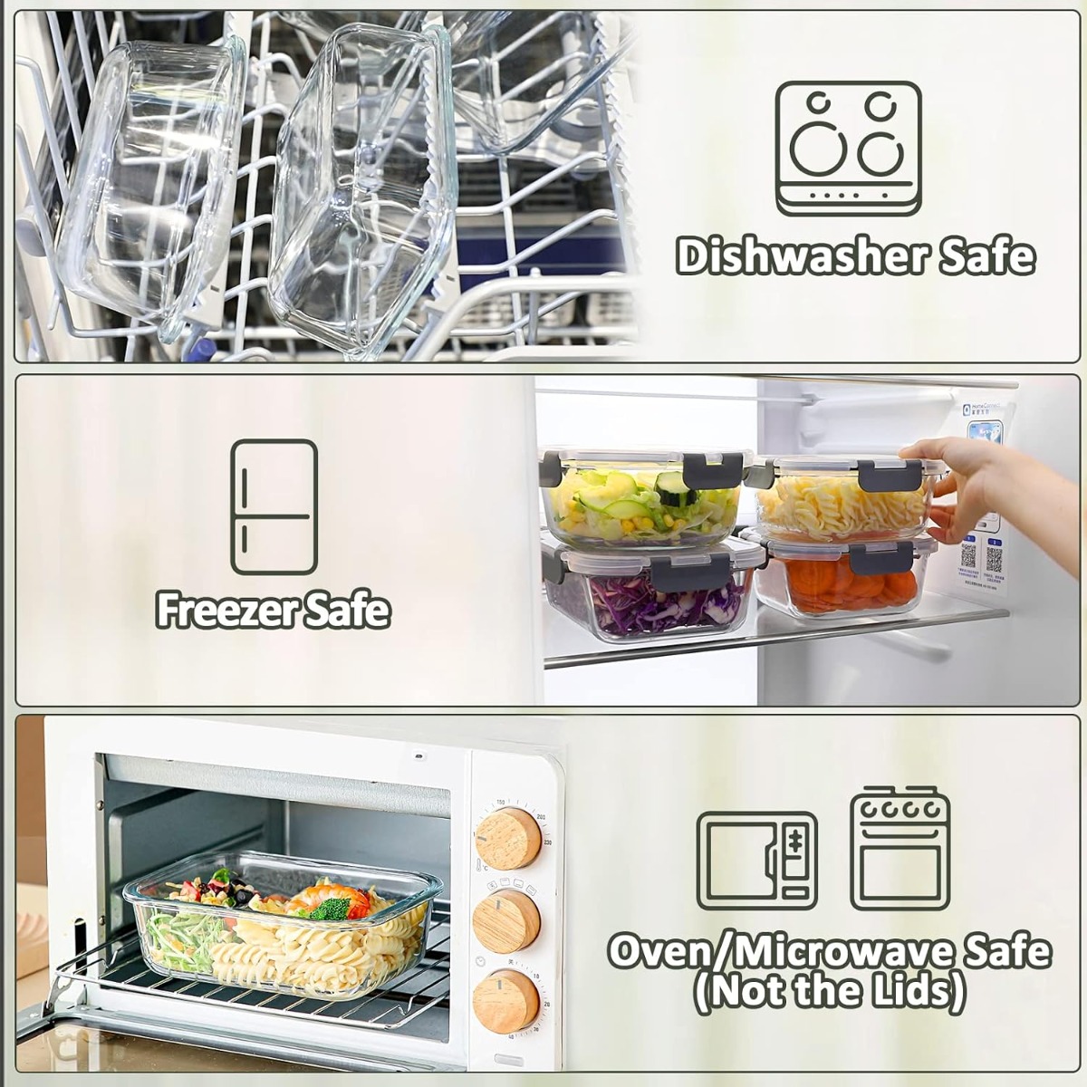 10 Sets Glass Food Storage Con - огляд і ціна Meal Prep Oven Safe Containers