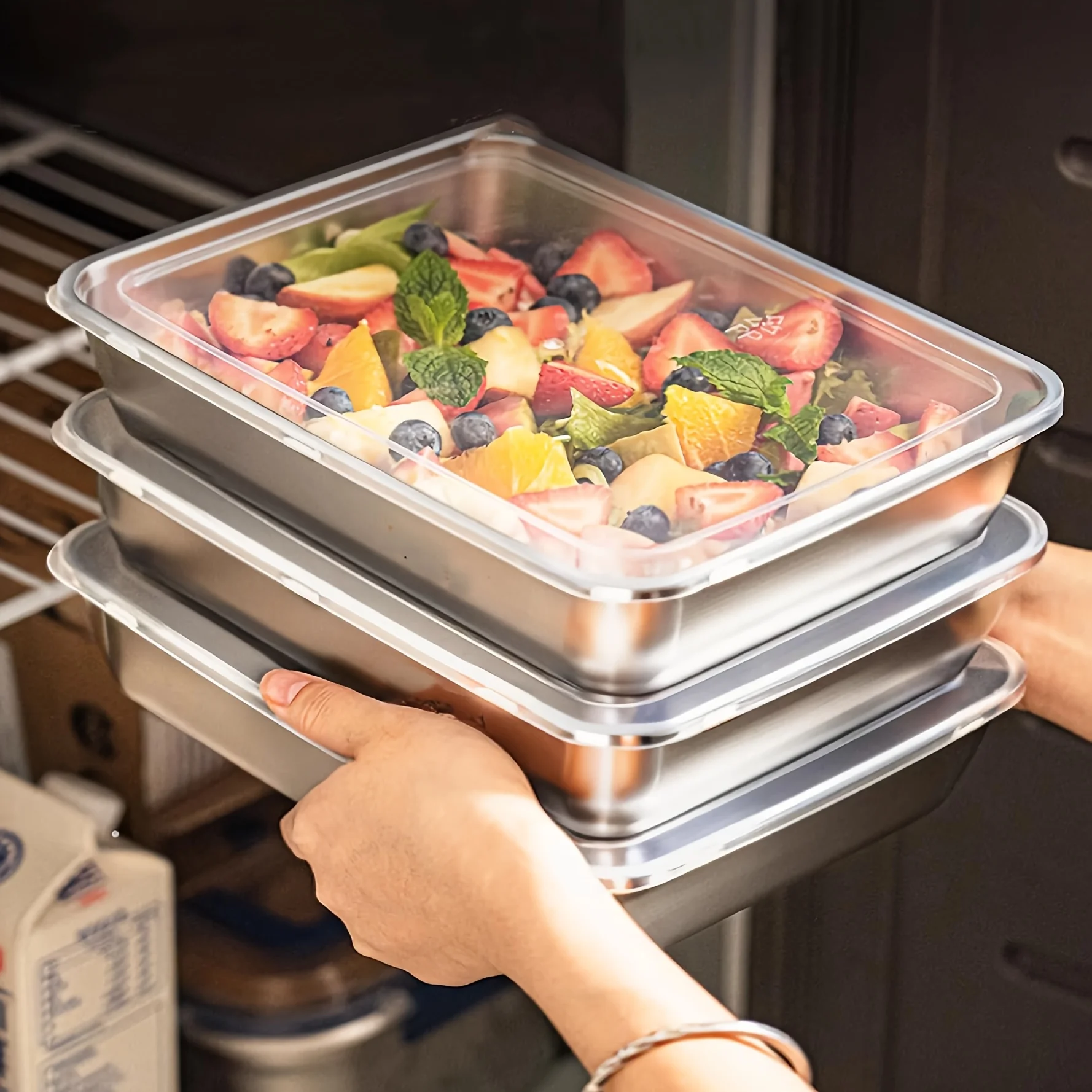 3pcs Stainless Steel Food Cont - огляд і ціна Meal Prep Box