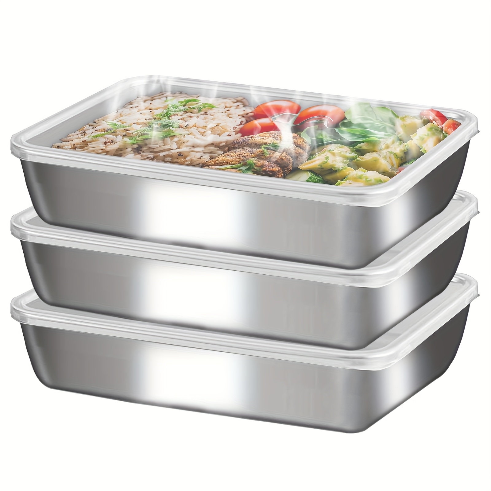 3pcs Stainless Steel Food Cont - огляд і ціна Meal Prep Box