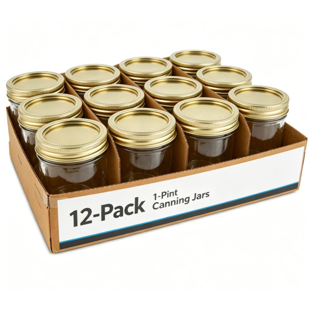 12 Pack 16oz Wide Mouth Glass  - огляд і ціна Meal Prep Jars With Lids
