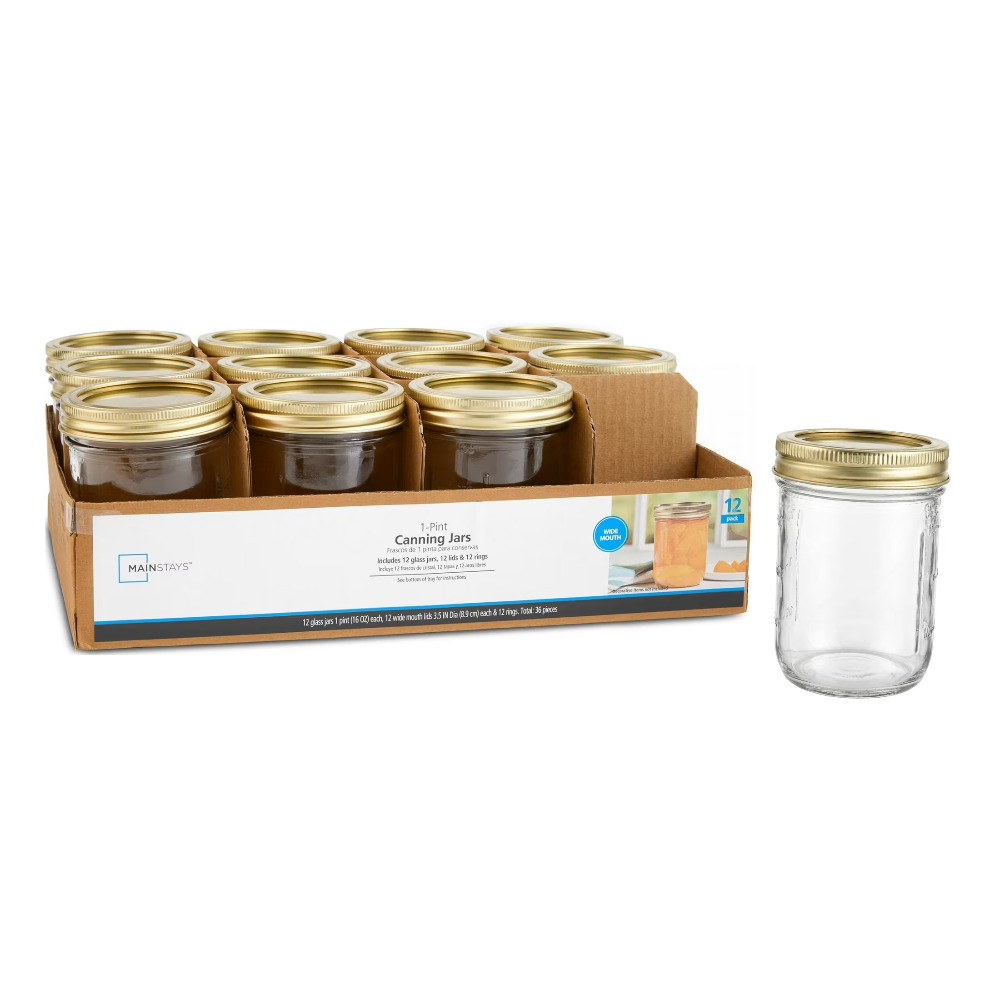 12 Pack 16oz Wide Mouth Glass  - огляд і ціна Meal Prep Jars With Lids