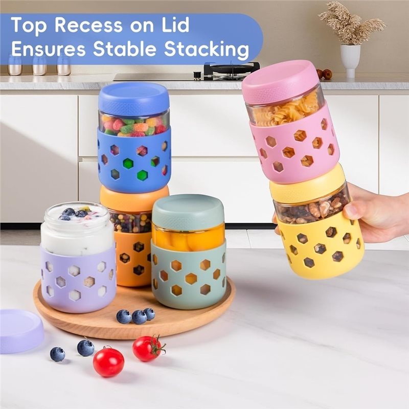 AB66-1Set Overnight Oatmeal Ja - огляд і ціна Meal Prep Jars With Lids