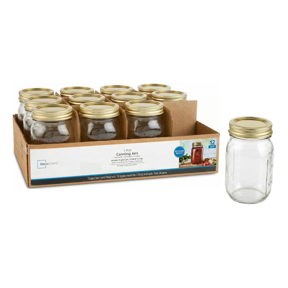 16 oz Mason Jars, Regular Mout - огляд і ціна Meal Prep Jars With Lids