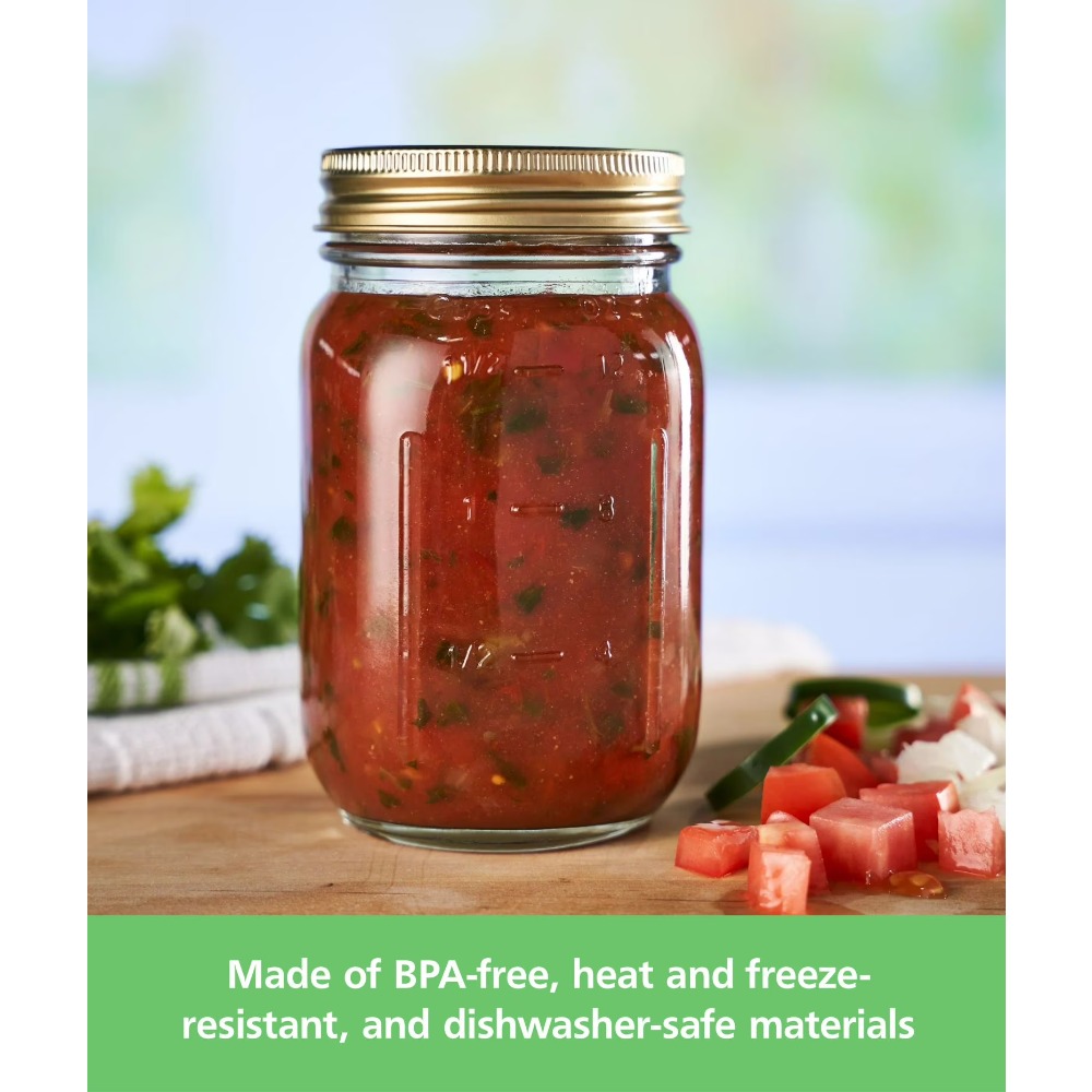 16 oz Mason Jars, Regular Mout - огляд і ціна Meal Prep Jars With Lids