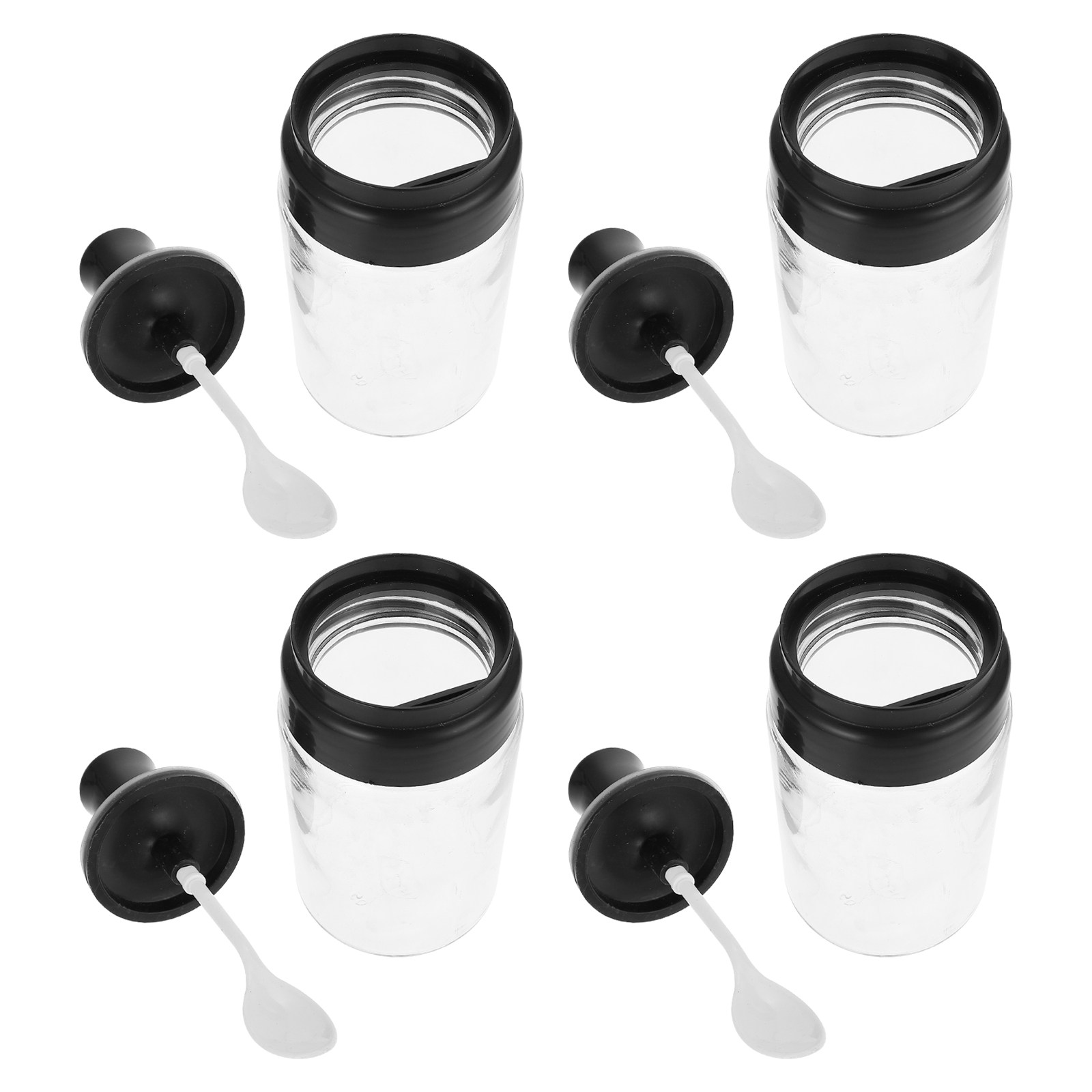 4Pcs Glass Spice Jar with Spoo - огляд і ціна Meal Prep Jars With Lids