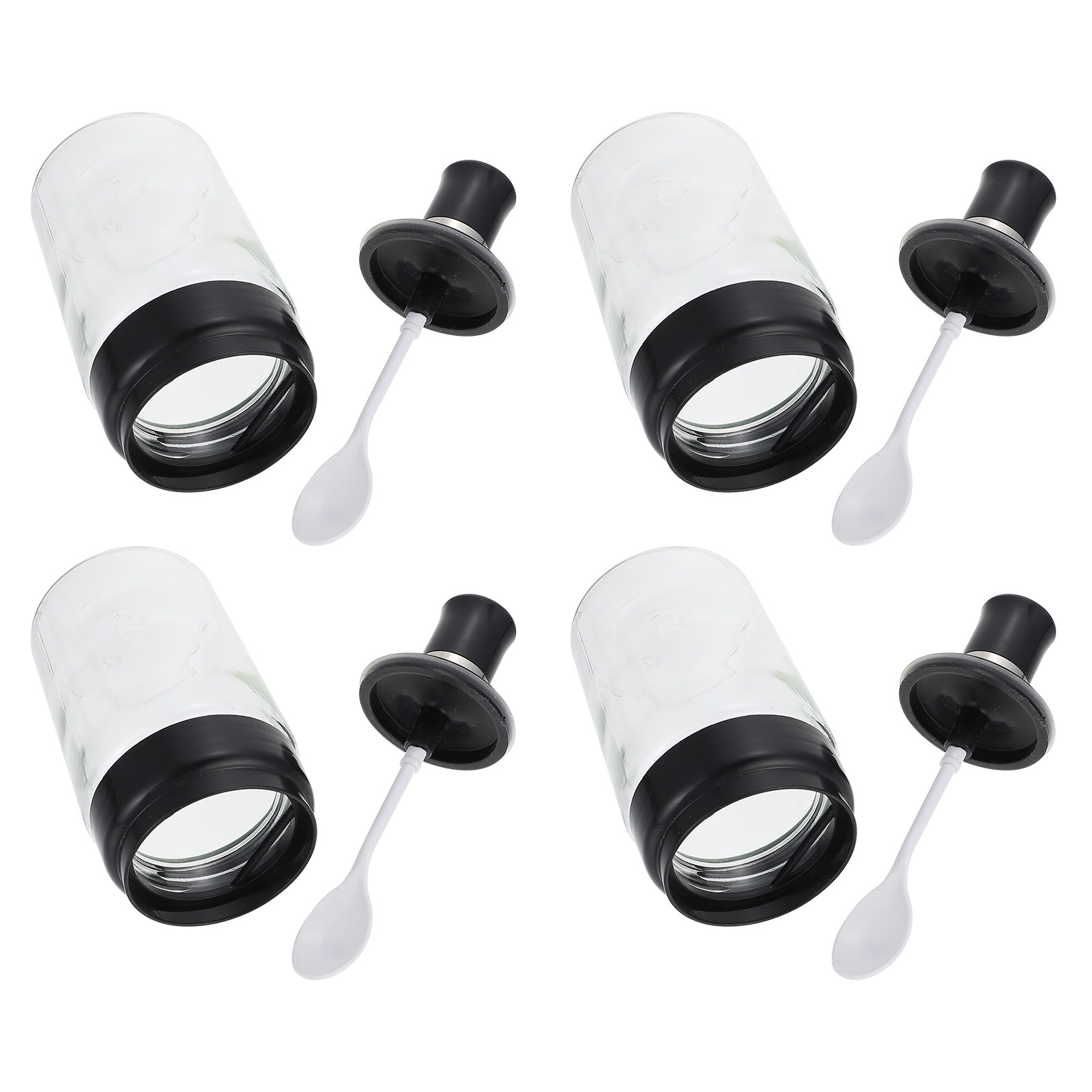 4Pcs Glass Spice Jar with Spoo - огляд і ціна Meal Prep Jars With Lids