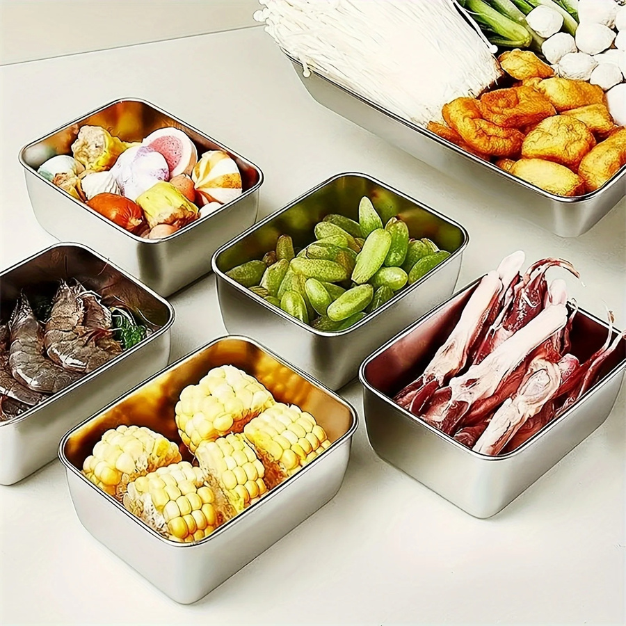 1/3/5pcs Stainless Steel Food  - огляд і ціна Stainless Bento Box