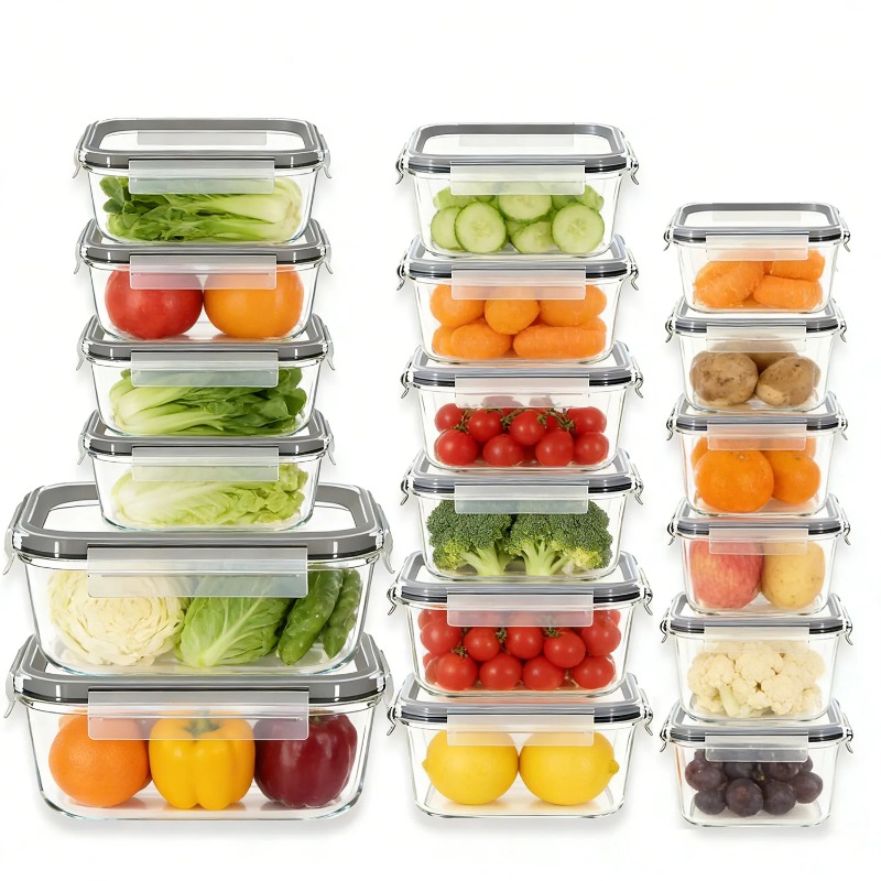 18 Pack Glass Food Storage Con - огляд і ціна Meal Prep Jars With Lids