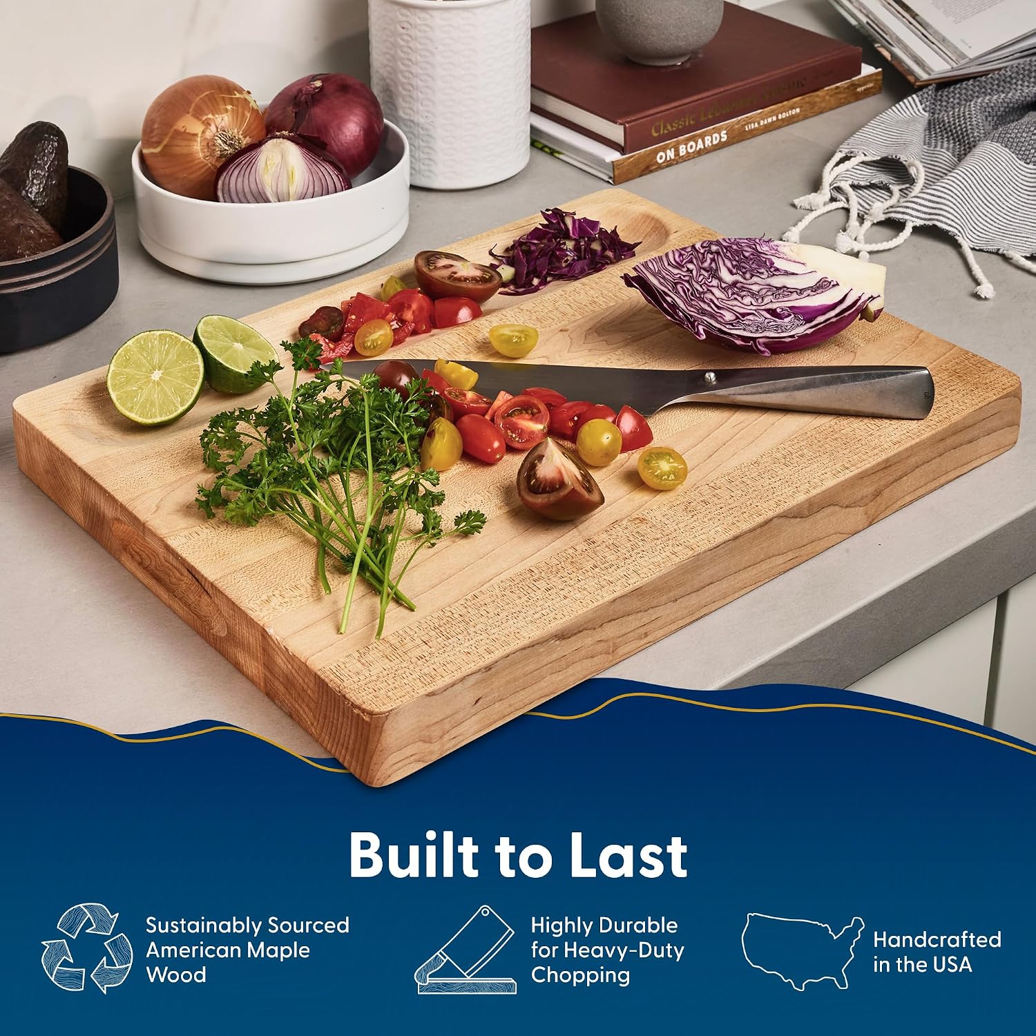 Hard Maple Wood Cutting Board, - огляд і ціна Meal Prep Cutting